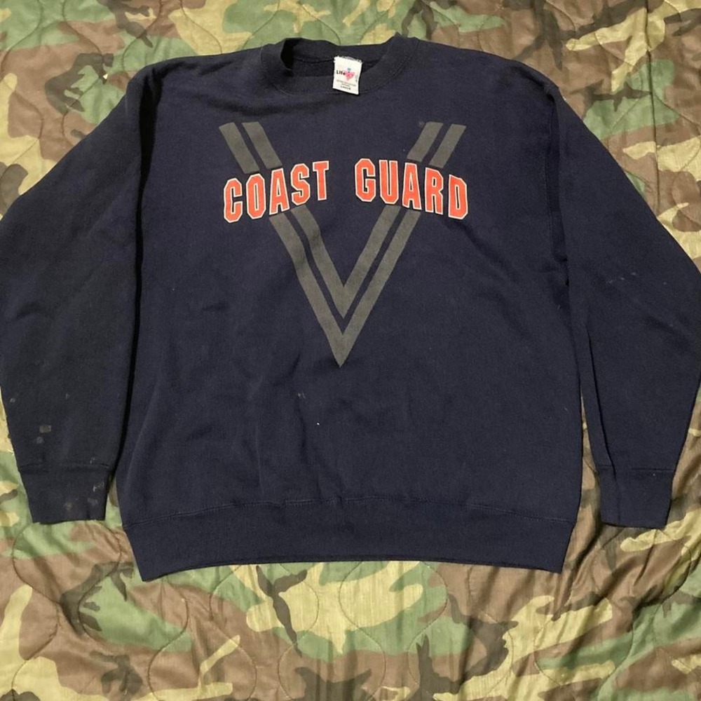 US coast guard‎ vintage made in usa crewneck stained thrashed